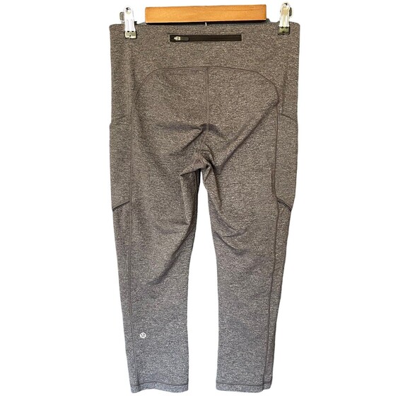 Lululemon Speed Up Crop 21” Tights Leggings: Heathered Black (Grey) size 8 - Picture 4 of 7